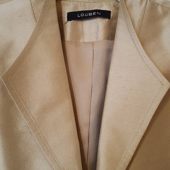 Louben Woman's Silk Jacket ~ Pale.Gold ~ Size Large~ Very flattering! ~ EUC ~ - Picture 4 of 4